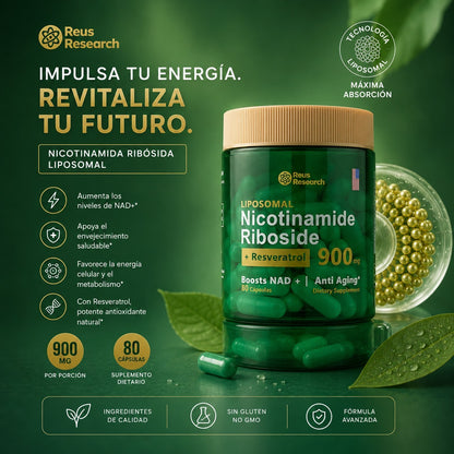 REUS RESEARCH NAD+ & RESVERATROL – ENERGÍA CELULAR Y LONGEVIDAD | ENVÍO GRATIS 🇨🇷