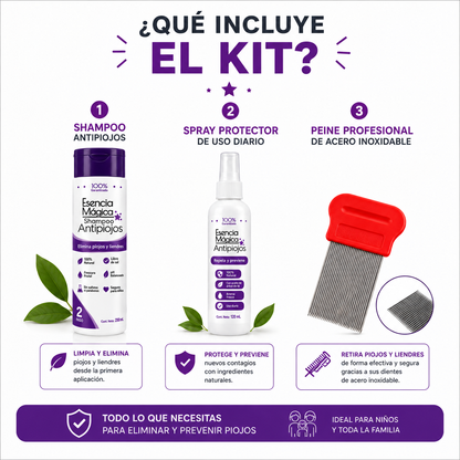 KIT ANTIPIOJOS 100% NATURAL + PEINE GRATIS - ENVÍO GRATIS 😎😉