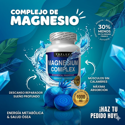 MAGNESIUM COMPLEX – BIENESTAR METABÓLICO Y DESCANSO PROFUNDO | ENVÍO GRATIS 💕