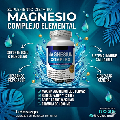 MAGNESIUM COMPLEX – BIENESTAR METABÓLICO Y DESCANSO PROFUNDO | ENVÍO GRATIS 💕