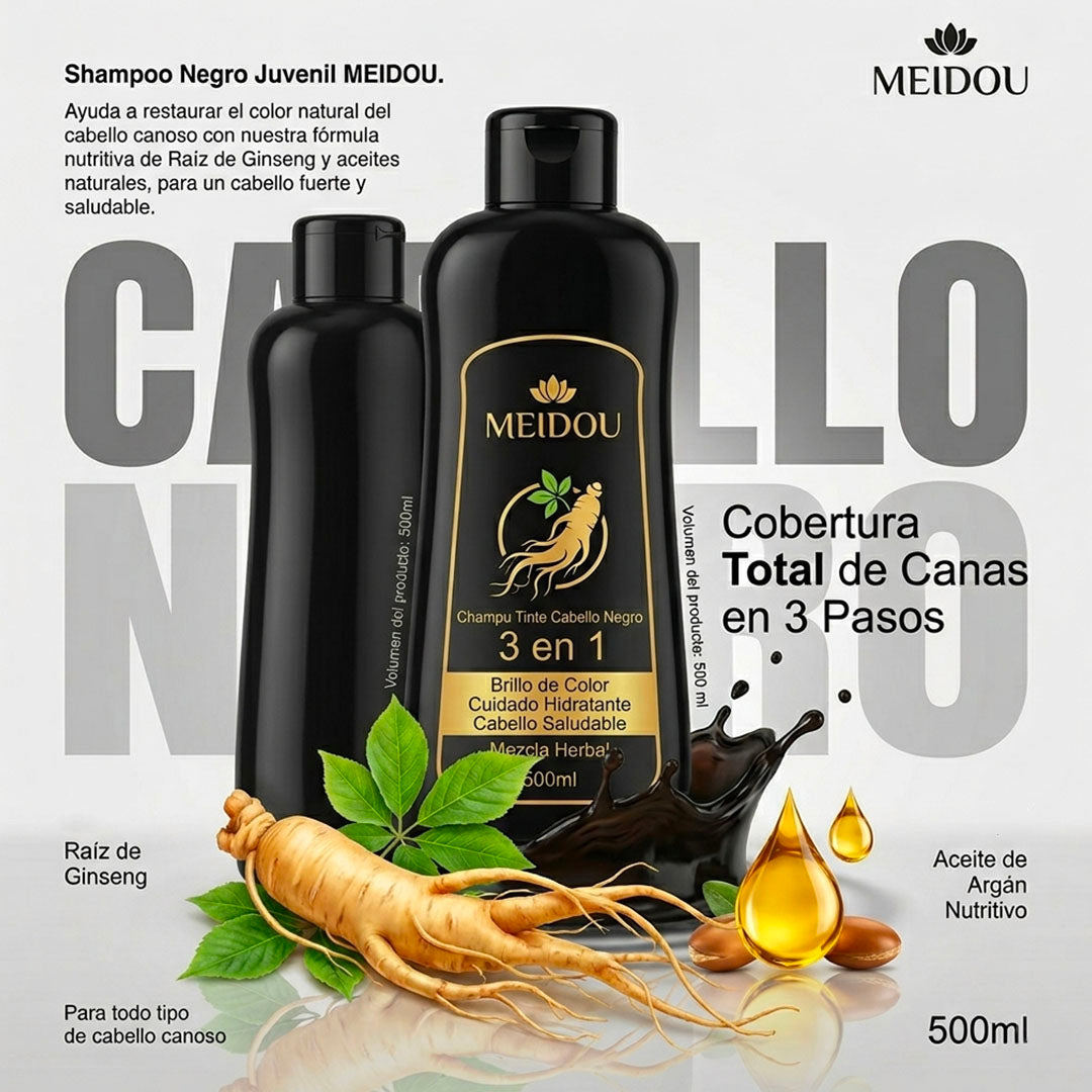SHAMPOO REVERT - SHAMPOO DE TINTE NATURAL 3 EN 1 PARA CANAS Y BARBA | ENVÍO GRATIS 🇨🇷