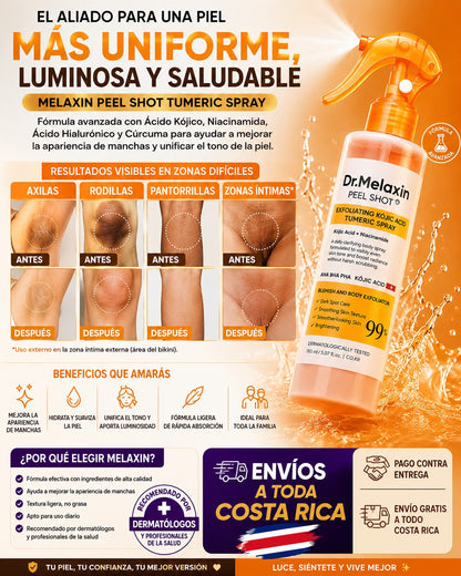 DR. MELAXIN PEEL SHOT SPRAY | SPRAY EXFOLIANTE ACLARANTE PARA MANCHAS EN AXILAS, RODILLAS Y CODOS | ENVÍO GRATIS